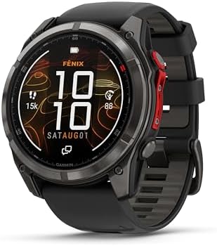 Garmin fēnix 8 Pro – 51 mm, MicroLED, Sapphire, Carbon Gray DLC Titanium with Black/Pebble Gray