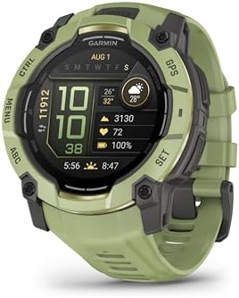 Garmin Instinct 3 – 50 mm, AMOLED Display, Rugged Outdoor GPS Smartwatch, Built-in Flashlight, Alpine Rush Collection Limited Edition Color, Fern Green with Fern Green Band