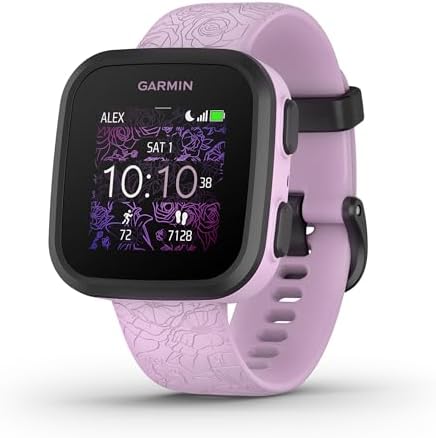 Garmin Bounce, Kids Smartwatch, Two-Way Text and Voice Messaging, Location Tracking, Lilac Floral (Renewed)