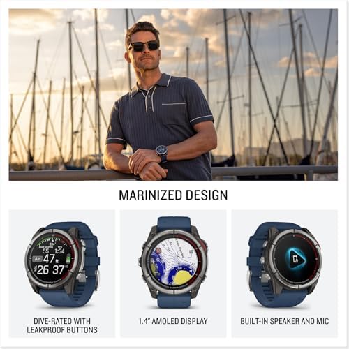 Garmin quatix 8, 51 mm, Marine GPS Smartwatch, Bright AMOLED Display, Chartplotter Controls, Built-in Flashlight, 24/7 Health & Wellness Features