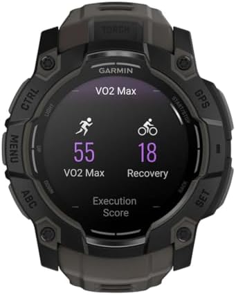 Garmin Instinct 3 50mm, AMOLED Display, Rugged Outdoor GPS Smartwatch, Metal-Reinforced Bezel, Built-in Flashlight, Up to 18 Days of Battery Life, Charcoal (Renewed)