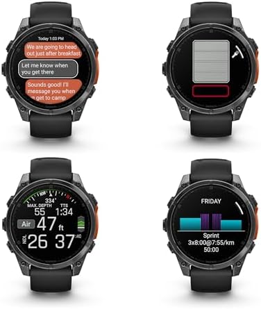 Garmin Fenix 8 47MM AMOLED Premium Multisport GPS Smartwatch Slate Gray with Black Silicone Band, Built-in LED Flashlight, Fitness and Health Smart Watch Bundle for Men and Women