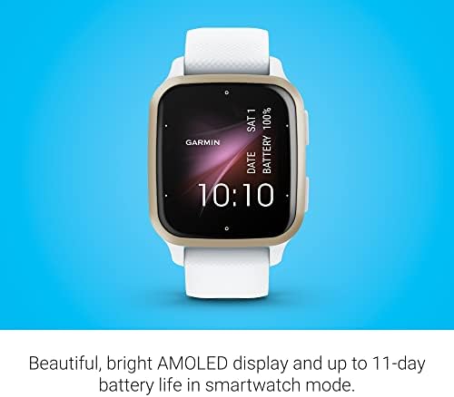 Garmin Venu Sq 2 GPS Smartwatch, All-Day Health Monitoring, Long-Lasting Battery Life, AMOLED Display, Cream Gold and White (Renewed)