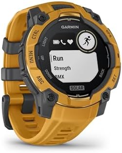 Garmin Instinct 3 – 45 mm, Solar, Rugged Outdoor GPS Smartwatch, Built-in Flashlight, Alpine Rush Collection Limited Edition Color, Sunburst with Sunburst/Gray Band