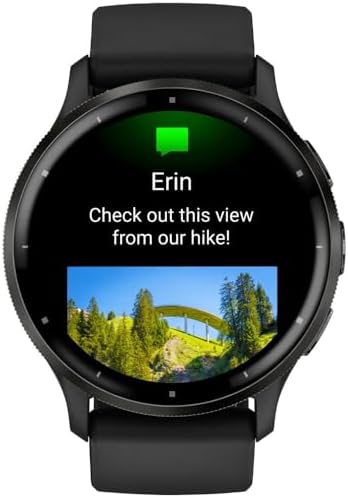 Garmin Venu 3 (Refurbished) Slate Stainless Steel Bezel 1.4-Inch AMOLED Touchscreen Display Smart Watch with 45mm Black Case and Silicone Band, 010-N2784-01