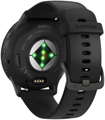 Garmin Venu 3 (Refurbished) Slate Stainless Steel Bezel 1.4-Inch AMOLED Touchscreen Display Smart Watch with 45mm Black Case and Silicone Band, 010-N2784-01