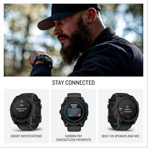 Garmin tactix 8 51mm, Solar Charged Display, Elite, Premium Tactical GPS Smartwatch, Includes Applied Ballistics Elite Solver, Titanium Bezel, Sapphire Lens, 40-Meter Dive Rating