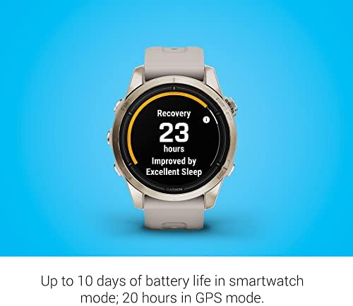 Garmin epix Pro (Gen 2) Sapphire Edition, 42mm, High Performance Smartwatch, Advanced Training Technology, Built-in Flashlight, Light Sand