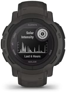 Garmin Instinct 2 Solar, Smaller-Sized Rugged Outdoor Watch with GPS, with Solar Charging Capabilities, Built for All Elements, Multi-GNSS Support, Tracback Routing and More, Graphite