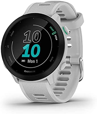 Garmin Forerunner 55, GPS Running Watch with Daily Suggested Workouts, Up to 2 weeks of Battery Life, White One Size (Renewed)