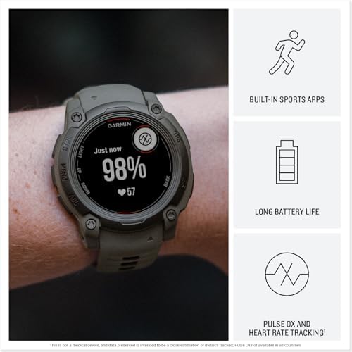 Garmin Instinct E 45mm, Rugged Outdoor GPS Smartwatch, 24/7 Health Monitoring, Wrist-Based Heart Rate, Up to 16 Days of Battery Life, Charcoal