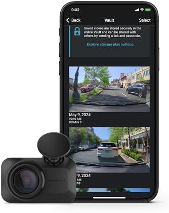 Garmin Dash Cam Mini 3, Ultracompact 1080p HD Dash Cam with a 140-degree Field of View, Built in Clarity Polarizer, Voice Controlled, Automatic Recording