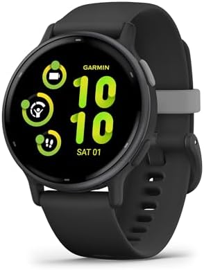 Garmin Vívoactive 5, Health and Fitness GPS Smartwatch, AMOLED Display, Up to 11 Days of Battery, Slate Aluminum Bezel with Black Case and Silicone Band