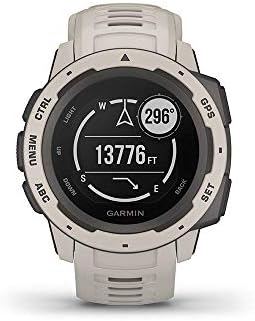 Garmin 010-02064-01 Instinct, Rugged Outdoor Watch with GPS, Features GLONASS and Galileo, Heart Rate Monitoring and 3-axis Compass, Tundra, 1.27 inches (Renewed)