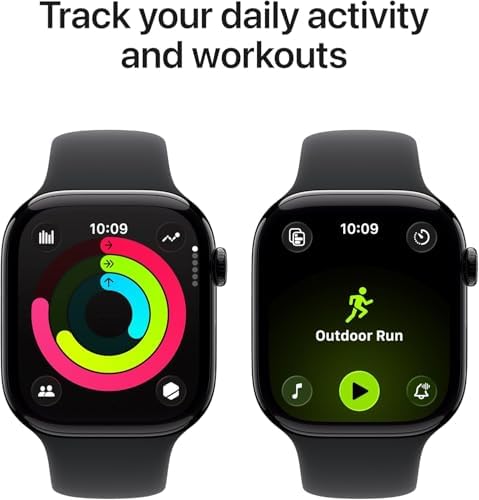 Apple Watch Series 11 [GPS+Cellular, 46mm] - Jet Black Aluminium Case with Black Sport Band, M/L (Renewed Premium)