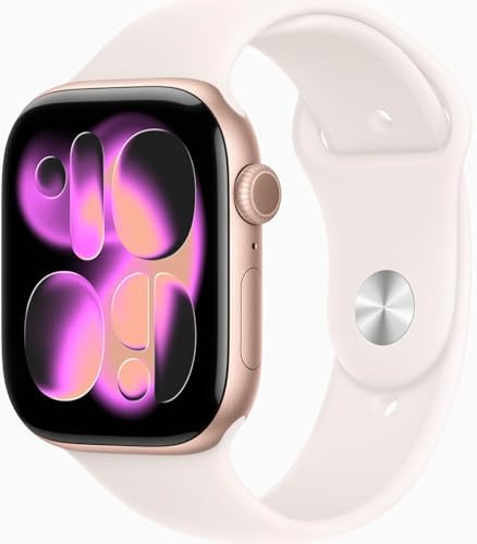 Apple Watch Series 11 [GPS, 46mm] Rose Gold Aluminum Case with Light Blush Sport Band, S/M (Renewed Premium)