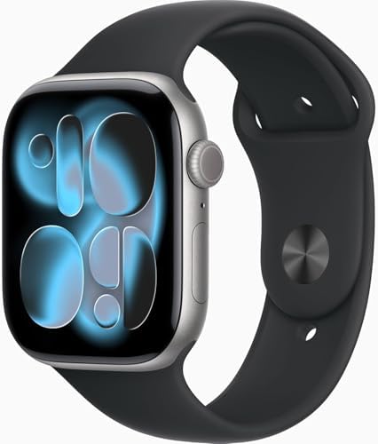 Apple Watch Series 11 [GPS, 46mm] Space Gray Aluminum Case with Black Sport Band, M/L (Renewed Premium)