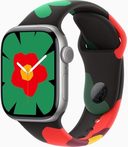 Apple Watch Series 11 [GPS + Cellular, 42mm] Space Gray Aluminum Case with Black Unity - Unity Bloom Sport Band, S/M (Renewed Premium)