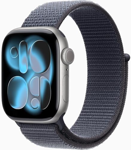 Apple Watch Series 11 [GPS + Cellular, 42mm] Space Gray Aluminum Case with Anchor Blue Sport Loop Band, One Size (Renewed Premium)
