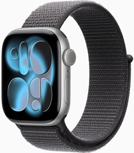 Apple Watch Series 11 [GPS + Cellular, 42mm] Space Gray Aluminum Case with Dark Gray Sport Loop Band, One Size (Renewed Premium)