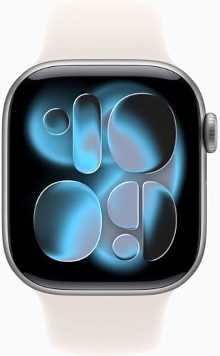 Apple Watch Series 11 [GPS + Cellular, 42mm] Space Gray Aluminum Case with Starlight Sport Band, M/L (Renewed Premium)