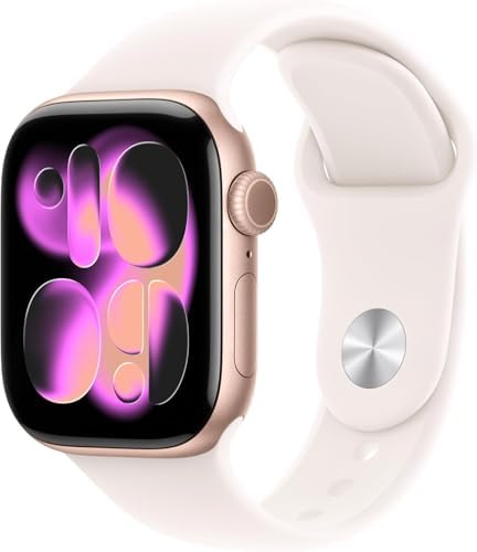 Apple Watch Series 11 [GPS 42mm] Rose Gold Aluminum Case with Light Blush Sport Band, S/M (Renewed Premium)