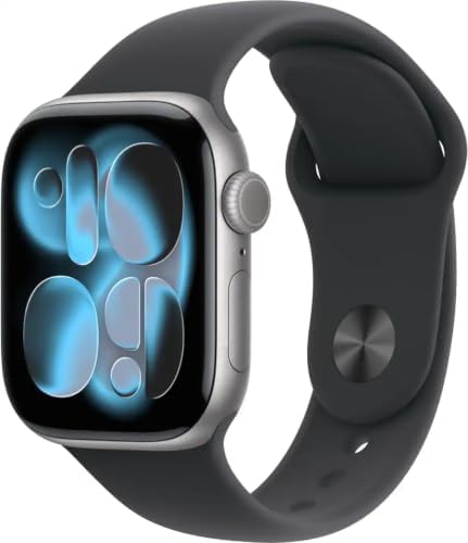 Apple Watch Series 11 [GPS, 42mm] - Space Gray Aluminum Case with Black Sport Band, M/L (Renewed Premium)