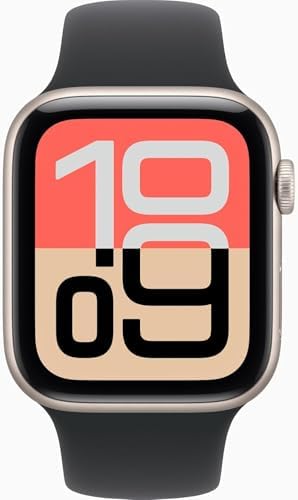 Apple Watch SE 3 [GPS, 44mm] Midnight Aluminum Case with Black Sport Band, S/M (Renewed Premium)