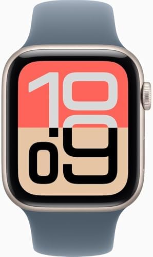 Apple Watch SE 3 [GPS, 44mm] Midnight Aluminum Case with Anchor Blue Sport Band, M/L (Renewed Premium)