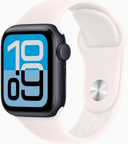 Apple Watch SE 3 [GPS + Cellular, 40mm] Midnight Aluminum Case with Light Blush ...