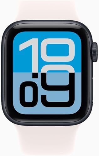 Apple Watch SE 3 [GPS + Cellular, 40mm] Midnight Aluminum Case with Light Blush Sport Band, S/M (Renewed Premium)
