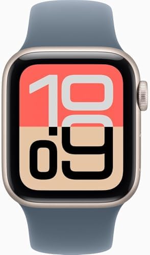 Apple Watch SE 3 [GPS, 40mm] Starlight Aluminum Case with Anchor Blue Sport Band, M/L (Renewed Premium)