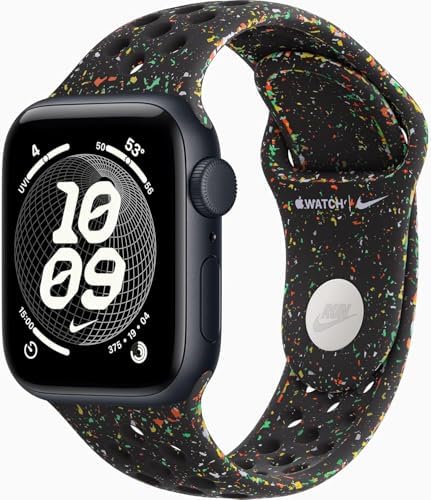 Apple Watch SE 3 [GPS + Cellular, 40mm] Midnight Aluminum Case with Midnight Black Nike Sport Band, S/M (Renewed Premium)