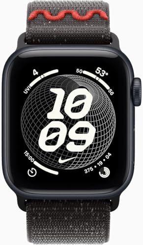 Apple Watch SE 3 [GPS + Cellular, 40mm] Midnight Aluminum Case with Midnight Black Nike Sport Loop, One Size (Renewed Premium)