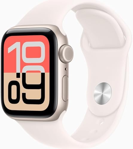 Apple Watch SE 3 [GPS, 40mm] Starlight Aluminum Case with Light Blush Sport Band, M/L (Renewed Premium)