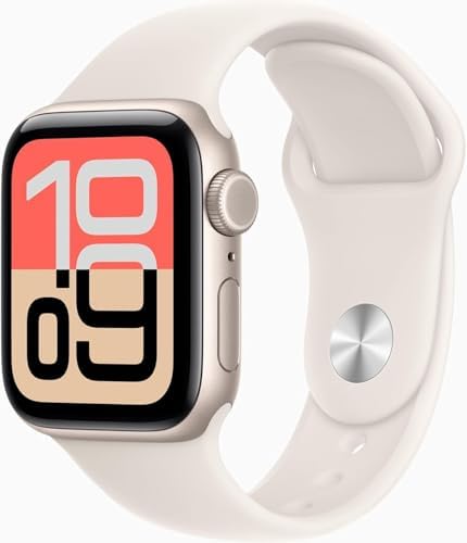 Apple Watch SE 3 [GPS, 40mm] Starlight Aluminum Case with Starlight Sport Band, S/M (Renewed Premium)