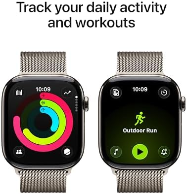Apple Watch Series 11 (GPS + Cellular, 46MM) Natural Titanium Case with Natural Milanese Loop - M/L (Renewed)