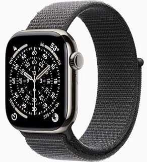 Apple Watch Series 11 [GPS + Cellular, 42mm] Natural Titanium Case with Dark Gray Sport Loop Band, One Size (Renewed)