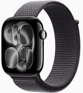 Apple Watch Series 11 [GPS + Cellular, 46mm] Jet Black Aluminum Case with Dark Gray Sport Loop Band, One Size (Renewed)