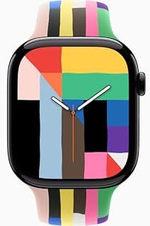 Apple Watch Series 11 [GPS + Cellular, 46mm] Jet Black Aluminum Case with Pride Edition Sport Band, S/M (Renewed)