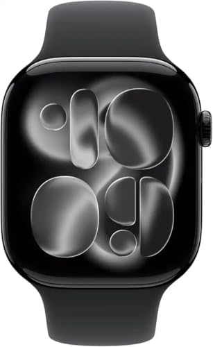 Apple Watch Series 11 [GPS + Cellular, 46mm] Natural Titanium Case with Stone Gray Sport Band, M/L (Renewed)