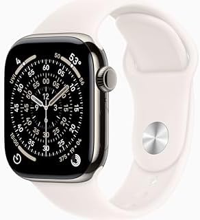 Apple Watch Series 11 [GPS + Cellular, 42mm] Natural Titanium Case with Light Blush Sport Band, M/L (Renewed)