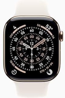 Apple Watch Series 11 [GPS + Cellular, 46mm] Gold Titanium Case with Starlight Sport Band, S/M (Renewed)