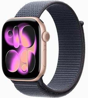 Apple Watch Series 11 [GPS + Cellular, 46mm] Rose Gold Aluminum Case with Anchor Blue Sport Loop Band, One Size (Renewed)