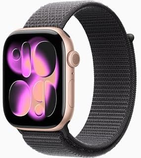Apple Watch Series 11 [GPS + Cellular, 46mm] Rose Gold Aluminum Case with Dark Gray Sport Loop Band, One Size (Renewed)