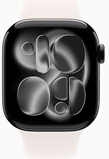 Apple Watch Series 11 [GPS + Cellular, 42mm] Jet Black Aluminum Case with Light Blush Sport Band, S/M (Renewed)