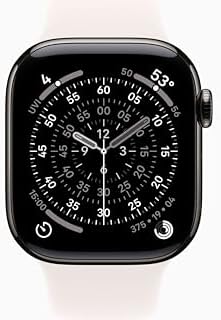 Apple Watch Series 11 [GPS + Cellular, 42mm] Slate Titanium Case with Light Blush Sport Band, S/M (Renewed)