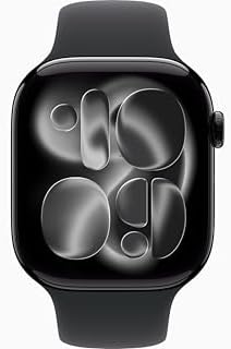 Apple Watch Series 11 [GPS + Cellular, 46mm] Jet Black Aluminum Case with Black Sport Band, S/M (Renewed)