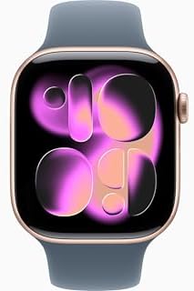 Apple Watch Series 11 [GPS + Cellular, 46mm] Rose Gold Aluminum Case with Anchor Blue Sport Band, S/M (Renewed)
