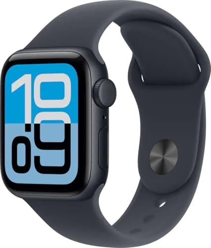 Apple Watch SE 3 [GPS + Cellular, 40mm] Midnight Aluminum Case with Black Sport Band, M/L (Renewed)